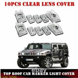 10x Top Roof Cab Marker Light Clear Lens Cover for 2003-2009 Hummer H2 SUV SUT
