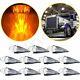 11x 10.25 Torpedo 17diodes Clear/amber Led Roof Top Running Light Cab Marker