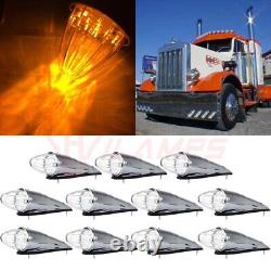 11pcs 39cm9cm10cm 17Diodes Clear/Amber Led Upper Top Cab Marker for Peterbilt