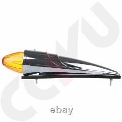 11x 17 LED Torpedo Amber Cab Marker Clearance Running Light Chrome for Peteriblt