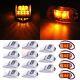 11x Clear/amber 17led Cab Marker Top Clearance Light + Side Marker For Peterbilt