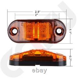 11x Clear Amber 17 LED Cab Marker Top running Light +free light For Peterbilt