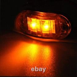 11x Clear Amber 17 Led Cab Marker Top Clearance Light For Peterbilt +free Light
