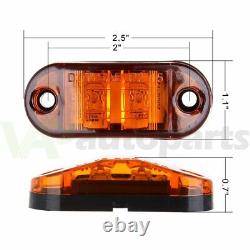 11x Roof Running Top light Amber 17 LED Lamp+4x 2.5 Amber Side Marker For Truck
