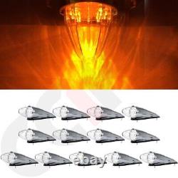 13x Torpedo Clear/Amber Cab Marker Running Light 17 Diodes for Kenworth / Mack