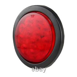 16pcs 4 Round Red 12-LED Trailer Stop Brake Turn Tail Light with Grommet Plug 12V
