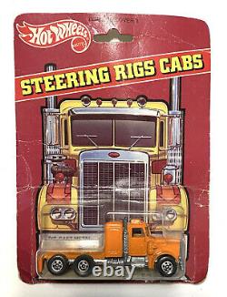 1982 Hot Wheels Steering Rig Semi Cab Orange Peterbilt # 5672 Sealed Card MOC BP