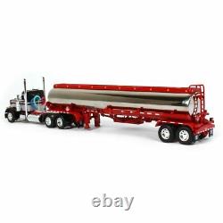 1/64 Black & White Peterbilt 359 Day Cab & Red Heil Fuel Tanker by DCP 60-1034