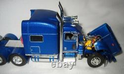 1/64 DCP60-1246 389 Pete 70 Sleeper Tri-Axle Blue Tri-Axle Mac Coal Trailer