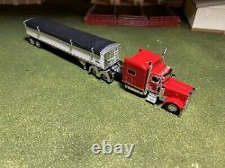 1/64 Red DCP 389 Peterbilt with 70 Sleeper & White Wilson Grain Trailer