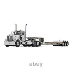 2019 First Gear DCP 164 WHITE Peterbilt 379 Day Cab Semi withRENEGADE LOWBOY