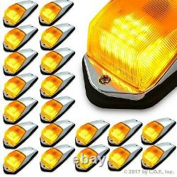 20 pc Amber Chrome 31 LED Cab Marker Lights fits Peterbilt Kenworth Freightliner