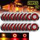 20x 4 Round Red/amber 16led Truck Trailer Rv Brake Stop Turn Signal Tail Lights