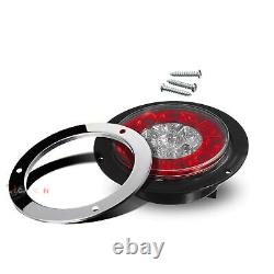 20x 4 Round Red/Amber 16LED Truck Trailer RV Brake Stop Turn Signal Tail Lights