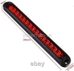 2X 10 Red LED Truck Trailer Strip 3rd Brake Lights Rear Turn Tail Light Bar USA