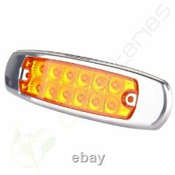 40pcs Amber Red 12 LED Ultra-thin Side Marker Clearance Light Peterbilt-style