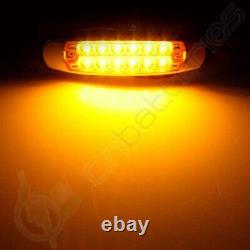 40pcs Amber Red 12 LED Ultra-thin Side Marker Clearance Light Peterbilt-style