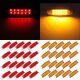 40x Red Amber 12led Side Marker Signal Tail Lights Screw Mount For Peterbilt