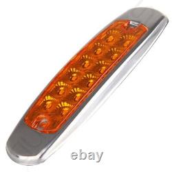40x Red Amber 12LED Side Marker Signal Tail Lights Screw Mount For Peterbilt