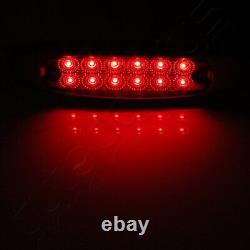 40x Red Amber Peterbilt-style 12LED Ultra-thin Side Marker Light Screw Mount 12V