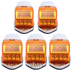 5PC LED Amber Cab Roof Top Clearance Marker Running Light For Kenworth Peterbilt