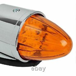 5Pcs Chrome Amber LED Cab Marker Lights Grakon 1000 Style Bullet Watermelon Lens