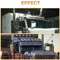 5Pcs LED Amber Cab Roof Marker Lights Kit for Kenworth Peterbilt Trailer Trucks