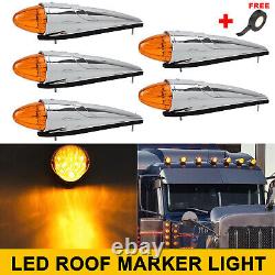 5X 17LED Amber Truck Roof Cab Marker Clearance Top Lights For Peterbilt Mack
