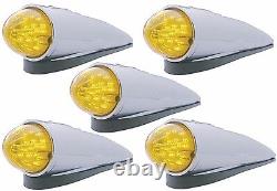5 Cab Bullet Torpedo Lights 19 LEDs Amber Grakon 1000 Peterbilt Kenworth 39823