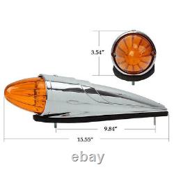 (5) LED Amber Torpedo Cab Marker Roof Running Top Light For Kenworth Peterbilt
