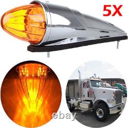 5 x LED Amber Cab Roof Top Clearance Marker Running Light For Kenworth Peterbilt