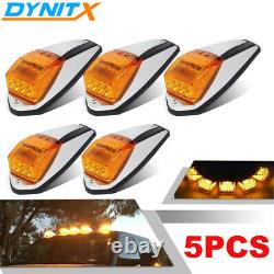5pcs Amber Roof Cab Marker Clearance Lights for For Kenworth Peterbilt M27011Y