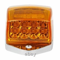5pcs Yellow Amber Cab Marker Roof Running Top Lights Chrome for Peterbilt 17 LED