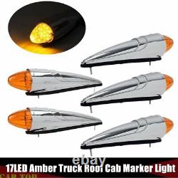 5x Amber 17LED Semi Truck Roof Cab Marker Clearance Light Assembly for Peterbilt