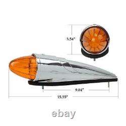 5x Amber 17LED Torpedo Cab Marker Clearance Roof Running Top Light For Kenworth