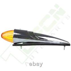 5x Amber Chrome Torpedo 17 LED Cab Marker Roof Top Lights + Side Marker Lights