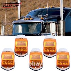 5x LED Amber Cab Roof Top Clearance Marker Running Light For Kenworth Peterbilt