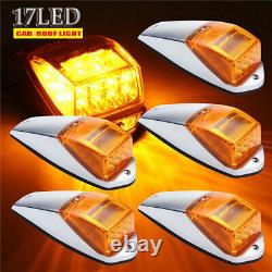5x LED Amber Cab Roof Top Clearance Marker Running Light For Kenworth Peterbilt