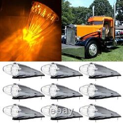 9X 10-1/8 Torpedo Clear/Amber Led Upper Cab Marker Light for Peterbilt New