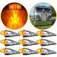 9x 390mm Torpedo Big Rig Amber Led 17 Diodes Cab Roof Top Running Light For T800
