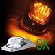 9x Chrome Amber 7 Led Upper Cab Marker Lights For Peterbilt Kenworth