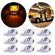 9pcs Amber Chrome 17led Cab Marker Lights Fit Peterbilt Kenworth Freightliner
