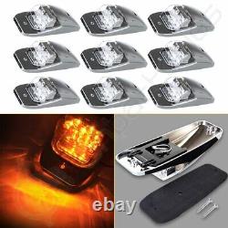 9x 7LED Mid Roof Sleeper Cab Marker Clearance Light for Commercial Truck 12/24V
