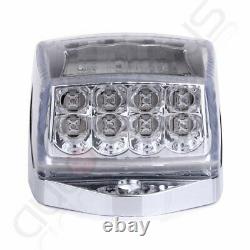 9x Clear/Amber 17 LED Cab Marker Top Clearance Light Chrome universal truck