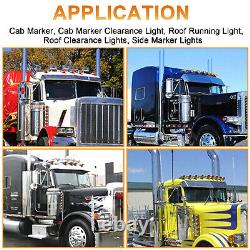 Amber LED Semi Truck Roof Cab Marker Clearance Lights for Peterbilt Mack Trailer