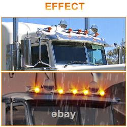 Amber LED Semi Truck Roof Cab Marker Clearance Lights for Peterbilt Mack Trailer