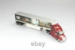 CAT Peterbilt 579 Day Cab WithCat Mural Trailers 150 Scale Metal Model DM85665