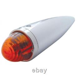 Chrome Die Cast Torpedo Cab Light with Beehive Lens & 1157 Bulb Dark Amber