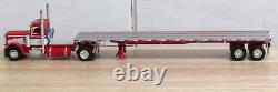 DCP red peterbilt 359 day cab tandem 48ft flatbed single drive 60-1682 1/64