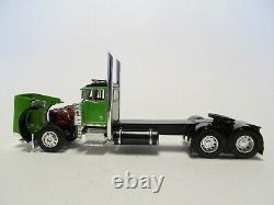 Dcp 1/64 Scale 379 Peterbilt Day Cab Lime Green & Black Double Hump Rear Fenders